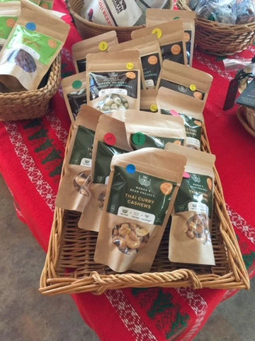 Women's Bean Project snack bags in a basket.