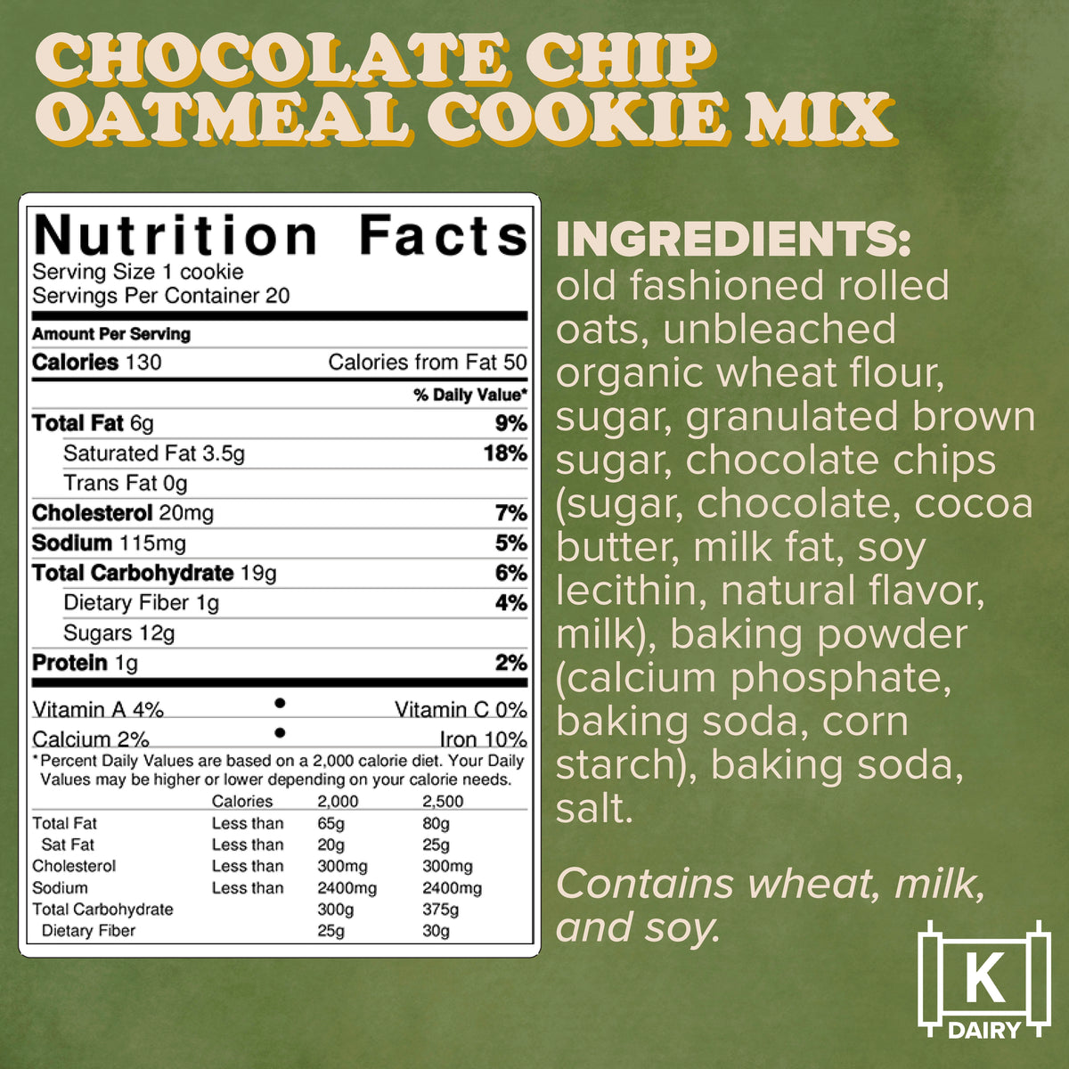 Chocolate Chip Oatmeal Cookie Mix