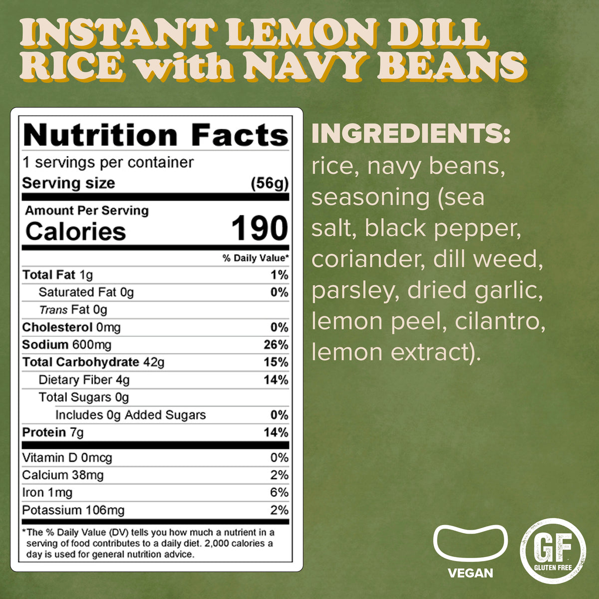 Instant Lemon Dill Rice with Navy Beans