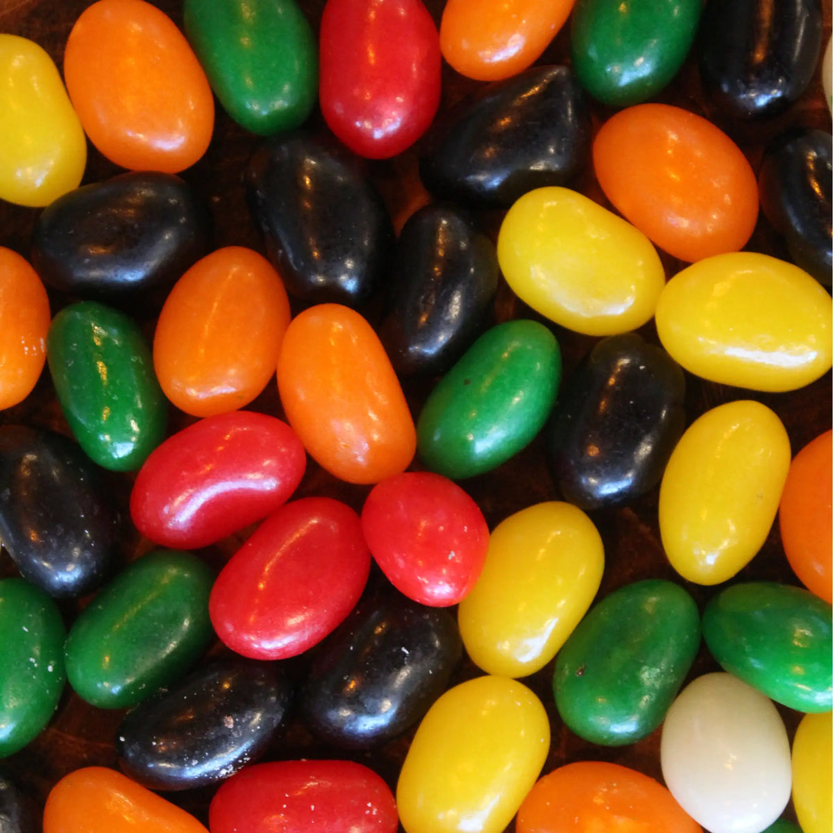 A macro shot of Women's Bean Project Gourmet Jelly Beans.
