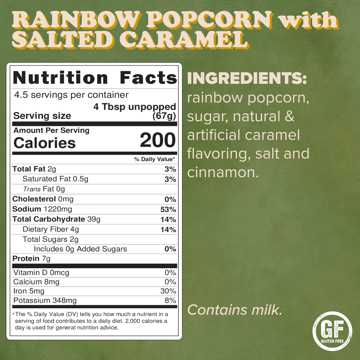 Rainbow Popcorn with Salted Caramel