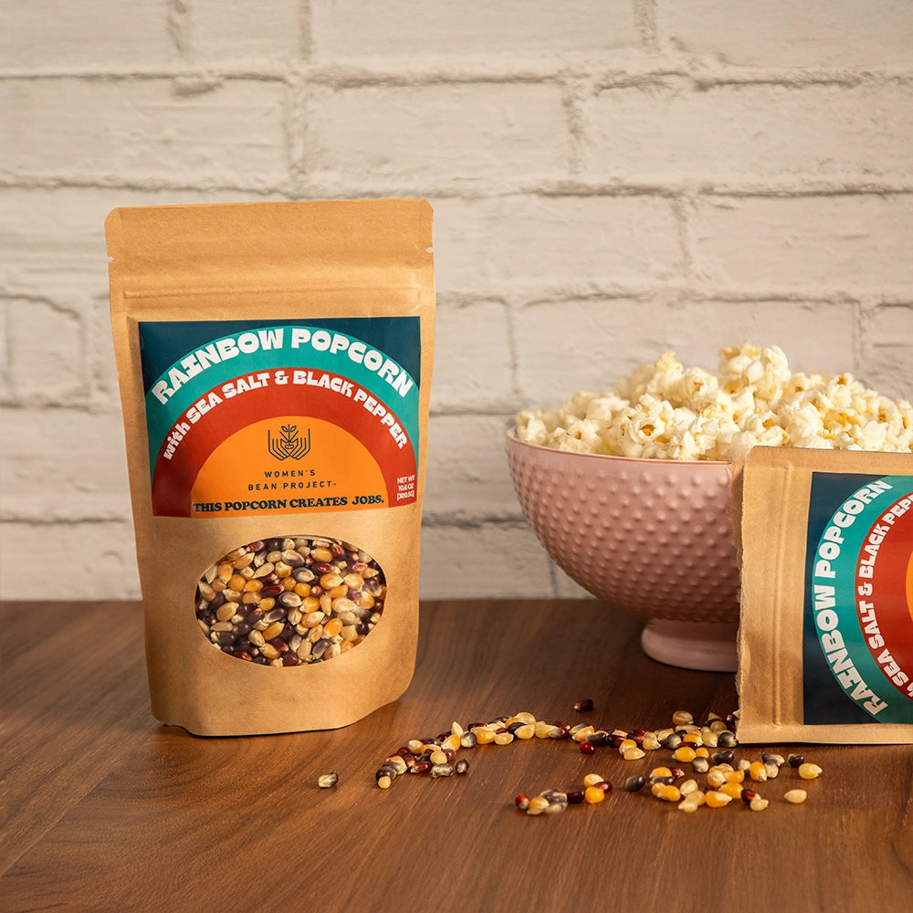 Rainbow Popcorn with Salt & Black Pepper
